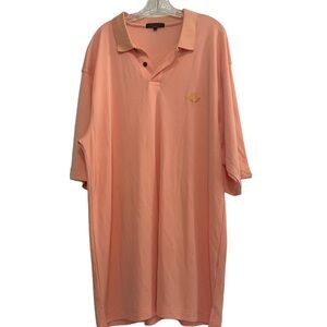 Pro Italy Polo Golf Shirt 3XLT Orange ribbed